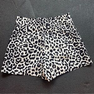 J. Crew high waisted black and white animal print shorts Sz 0